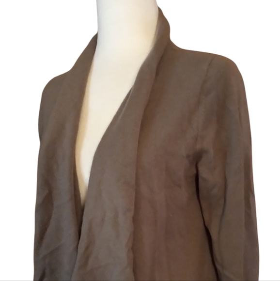 Boden Limited Edition Gray Long Line Drape Front 100% Cashmere Cardigan Size 6 - Picture 4 of 7